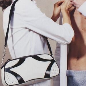 Prada SS 2000 Vitello Black and White Shoulder Bag